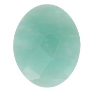 Cabochon ovale sfaccettato 10x8 mm in pietra semipreziosa- Amazzonite x1|raw }}