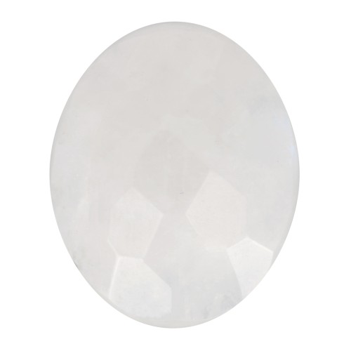 Cabochon ovale sfaccettato 10x8 mm in pietra semipreziosa- Pietra di luna x1