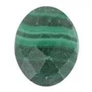 Cabochon ovale sfaccettato 10x8 mm in pietra semipreziosa - Malachite x1