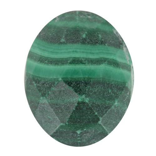 Cabochon ovale sfaccettato 10x8 mm in pietra semipreziosa - Malachite x1