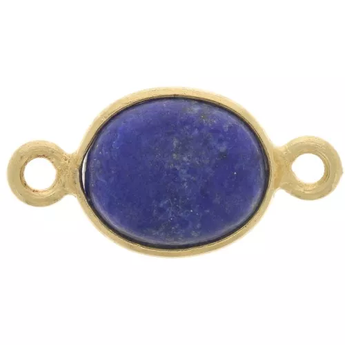 Distanziatore ovale in pietra semi preziosa 13x8 mm Arg925 dorato Lapislazzuli