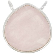Distanziatore collana goccia sfaccattato 17x16 mm - Arg925- Quarzo rosa x1|raw }}
