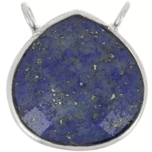 Distanziatore collana goccia sfaccattato 17x16 mm - Arg925- Lapislazzuli x1