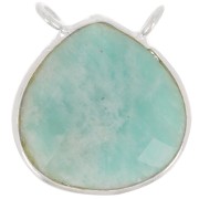 Distanziatore collana goccia sfaccattato 17x16 mm - Arg925 - Amazonite x1|raw }}