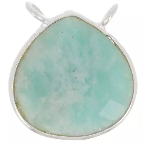 Distanziatore collana goccia sfaccattato 17x16 mm - Arg925 - Amazonite x1