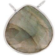 Distanziatore collana goccia sfaccattato 17x16 mm - Arg925 - Labradorite x1|raw }}