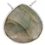 Distanziatore collana goccia sfaccattato 17x16 mm - Arg925 - Labradorite x1