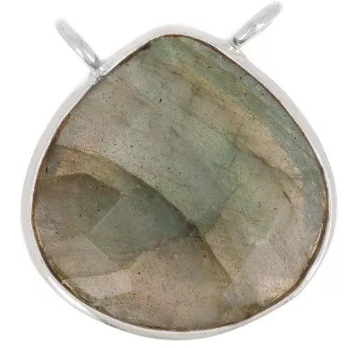 Distanziatore collana goccia sfaccattato 17x16 mm - Arg925 - Labradorite x1
