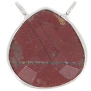 Distanziatore collana goccia sfaccattato 17x16 mm - Arg925 - Diaspro rosso x1|raw }}