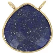 Distanziatore collana goccia sfaccattato 17x16 mm Arg925 dorato - Lapislazzuli
