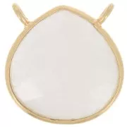 Distanziatore collana goccia sfaccettato 17x16mm Arg925 dorato -Pietra di luna