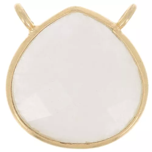 Distanziatore collana goccia sfaccettato 17x16mm Arg925 dorato -Pietra di luna
