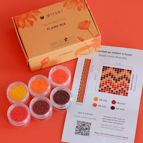 Kit perle Miyuki Perles and Co - Miyuki Delica 11/0 Flame Mix