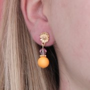 Perle di resina effetto opaco 10 mm - Arancione chiaro x1