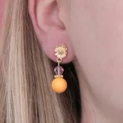 Perle di resina effetto opaco 10 mm - Arancione chiaro x1