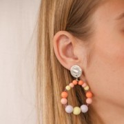 Perla di resina effetto opaco 10 mm - Rosso corallo x1