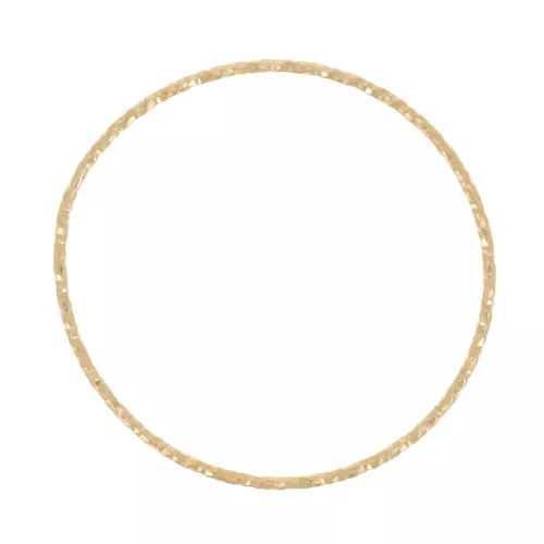 Anello chiuso tondo diamantato 29 mm - Dorato con oro fino x1
