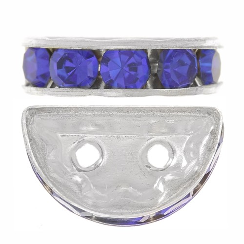Rondella Mezza-Luna mm. 14x8 argentata Sapphire x1
