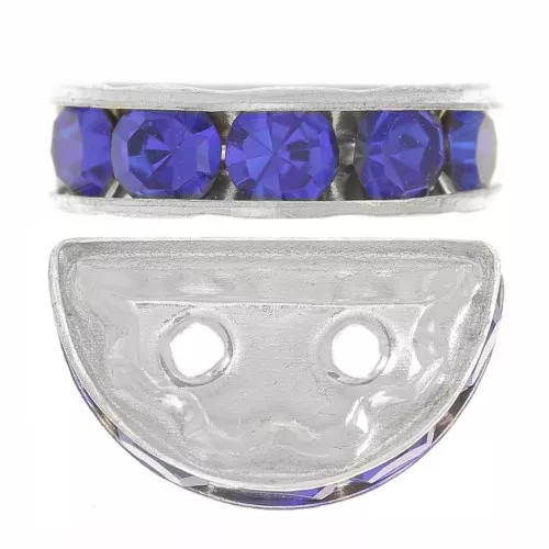 Rondella Mezza-Luna mm. 14x8 argentata Sapphire x1