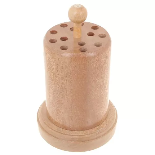 Supporto rotondo in legno 16,5x9 cm per lime ad ago - Naturale x1