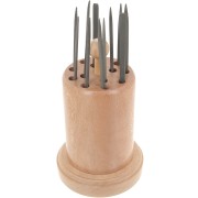 Supporto rotondo in legno 16,5x9 cm per lime ad ago - Naturale x1