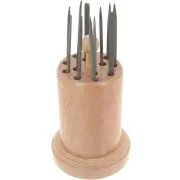 Supporto rotondo in legno 16,5x9 cm per lime ad ago - Naturale x1