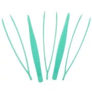 Set di 5 pinzette di precisione in plastica da 11,5 cm - Menta
