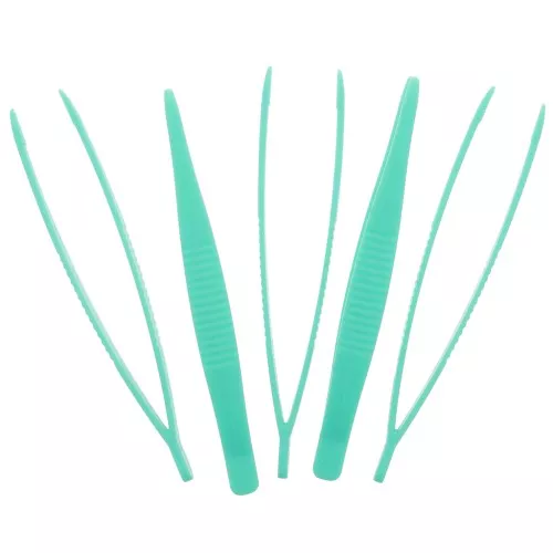 Set di 5 pinzette di precisione in plastica da 11,5 cm - Menta