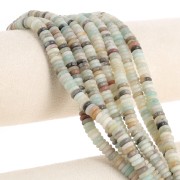 Perle rondelle in pietra semipreziosa 6,5x2 mm - Amazzonite x38cm