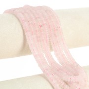 Perla in pietra semipreziosa 6,5x2 mm - Quarzo Rosa x38cm