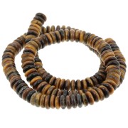 Perla Heishi a forma di rondella in pietra semipreziosa 6x2,5 mm - Occhio di tigre x 37 cm
