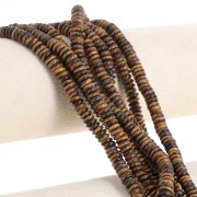 Perla Heishi a forma di rondella in pietra semipreziosa 6x2,5 mm - Occhio di tigre x 37 cm