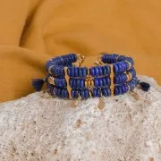 Perla Heishi a forma di rondella in pietra semipreziosa 6x2,5 mm - Occhio di tigre x 37 cm