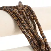 Perla Heishi a forma di rondella in pietra semipreziosa 6x2,5 mm - Occhio di tigre x 37 cm