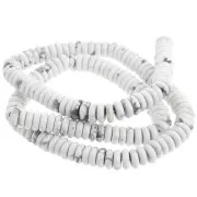 Perle in pietra semipreziosa 6,5x2 mm - Howlite x38cm