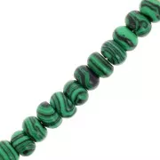 Perline rotonde - Heishi imitazione pietra semipreziosa 8,5x5 mm - Malachite x15