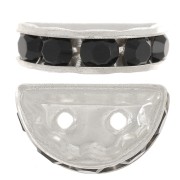 Rondella Mezza-Luna mm. 14x8 argentata Jet x1