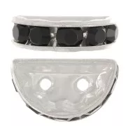 Rondella Mezza-Luna mm. 14x8 argentata Jet x1