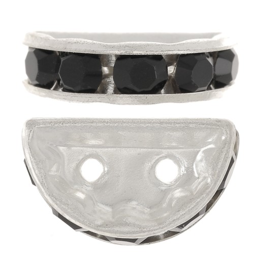 Rondella Mezza-Luna mm. 14x8 argentata Jet x1