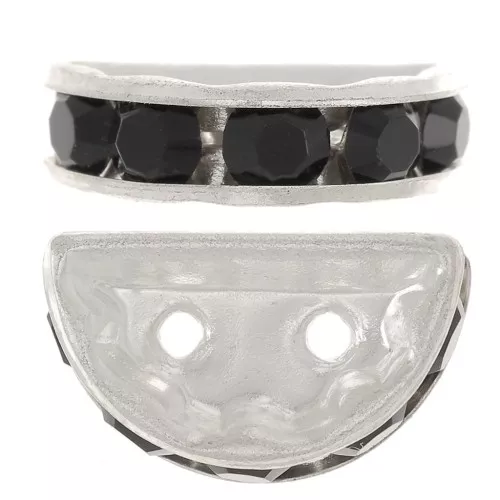 Rondella Mezza-Luna mm. 14x8 argentata Jet x1