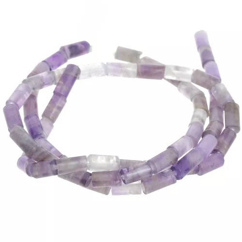 Perline a tubo di pietra preziosa 6x3 mm - Ametista x38cm