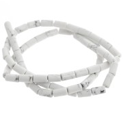 Perline tubolari di pietra semipreziosa 6x3 mm - Howlite x38cm