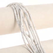 Perline tubolari di pietra semipreziosa 6x3 mm - Howlite x38cm