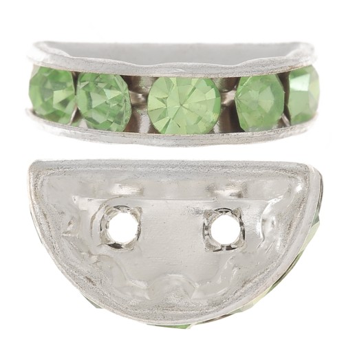 Rondella Mezza-Luna mm. 14x8 argentata Peridot x1