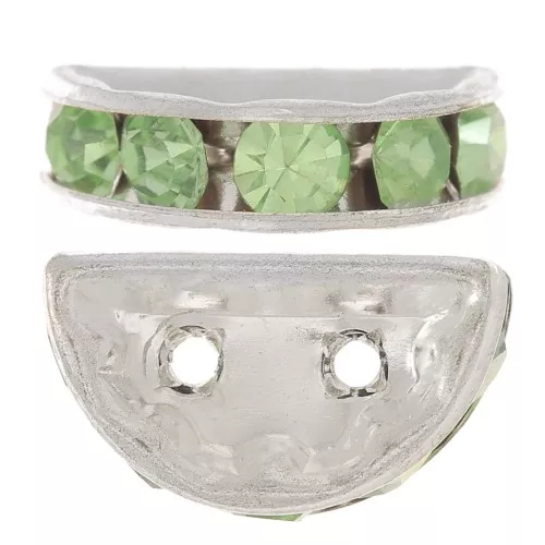 Rondella Mezza-Luna mm. 14x8 argentata Peridot x1