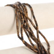 Perline tubolari in pietra semipreziosa 6x3 mm - Occhio di tigre x38cm