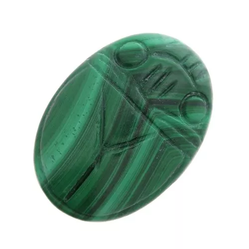 Scarabeo ovale inciso cabochon 18x13 mm - Malachite x1