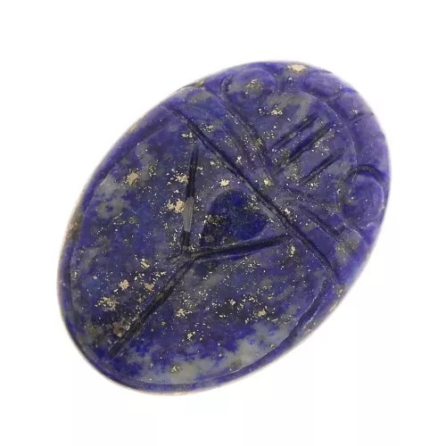 Scarabeo ovale inciso cabochon 18x13 mm in pietra preziosa - Lapislazzuli x1