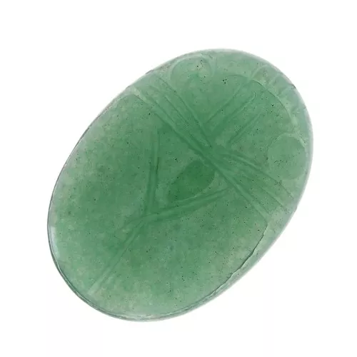 Cabochon ovale di scarabeo inciso 18x13 mm in pietra preziosa - avventurina x1