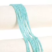 Perla rotonda appiattita sfaccettata 3.5x2.5mm pietra semipreziosa - Amazzonite x39cm